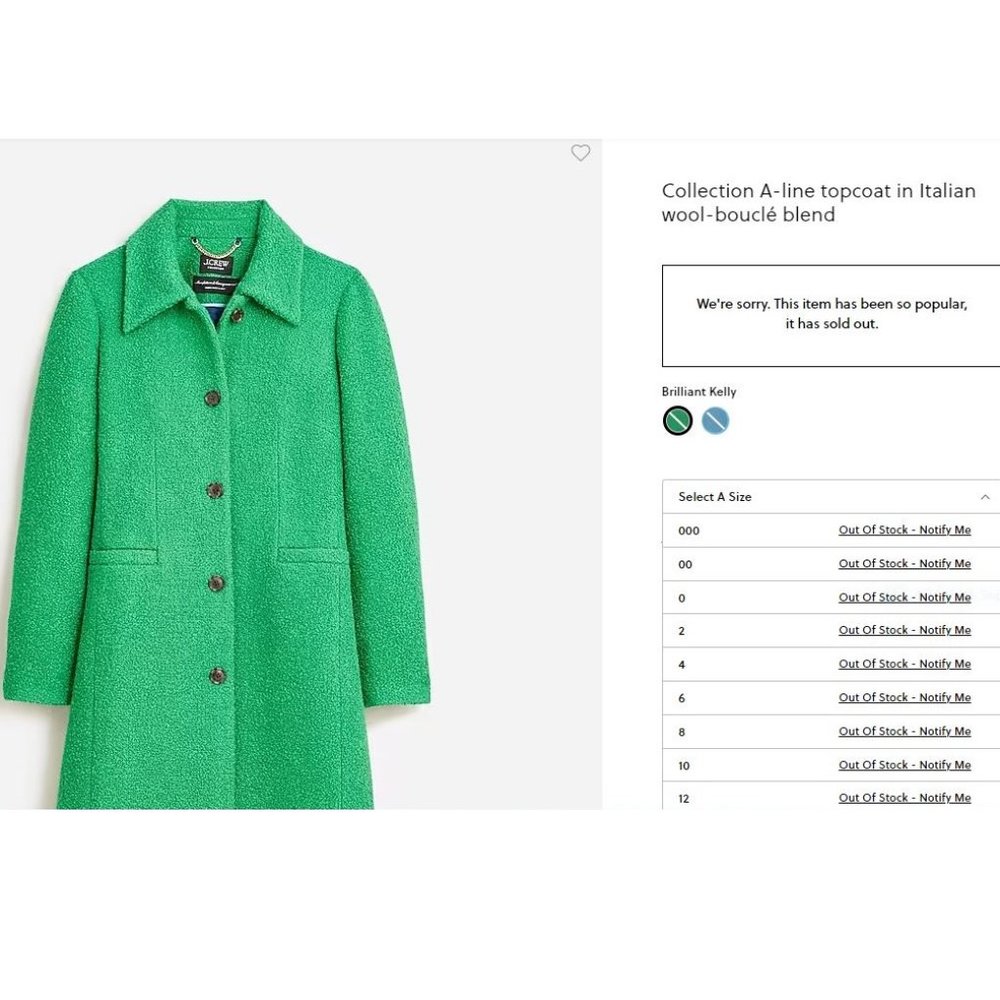 WANTED/SALE 00 A-line topcoat in Italian wool-bouclé blend - Picture 5 of 15